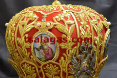 Silk red mitre 3